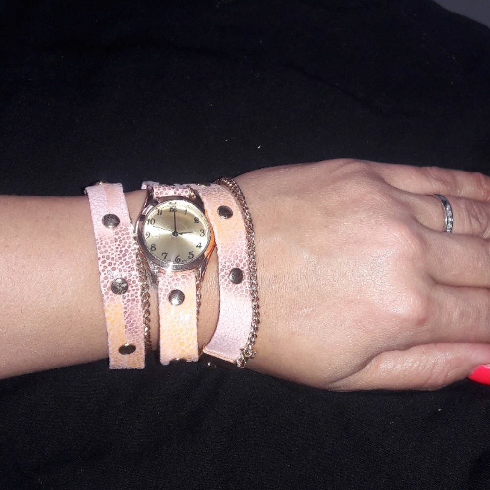pink wrap watch